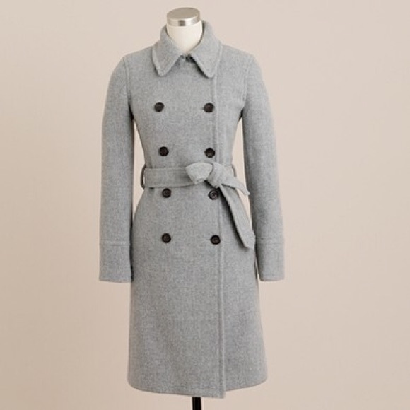Jcrew NWT icon trench wool boulevard coat in Navy sz 0 - Picture 8 of 16